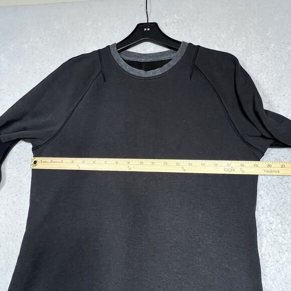 Lululemon Crewneck Sweatshirt Mens Size Medium Gray Charcoal Black Pullover - Picture 5 of 9
